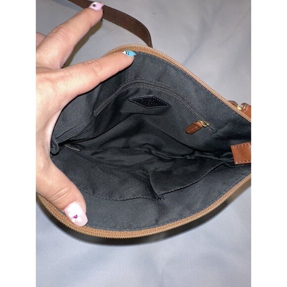 Fossil Colorblock Crossbody Bag Black Cream Leather Messenger Adjustable Strap - Picture 6 of 11